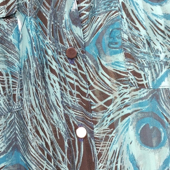 Rebecca Malone women's 3/4 sleeved button down blouse size XL - Picture 5 of 13